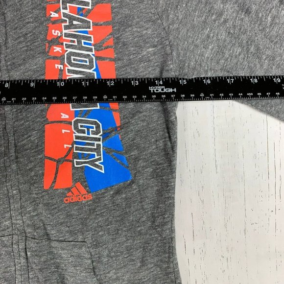 Oklahoma City Thunder NBA Adidas Medium Gray Full Zip Hoodie‎ New Women - Picture 5 of 6